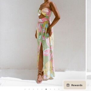 Floral Strapless Maxi Dress